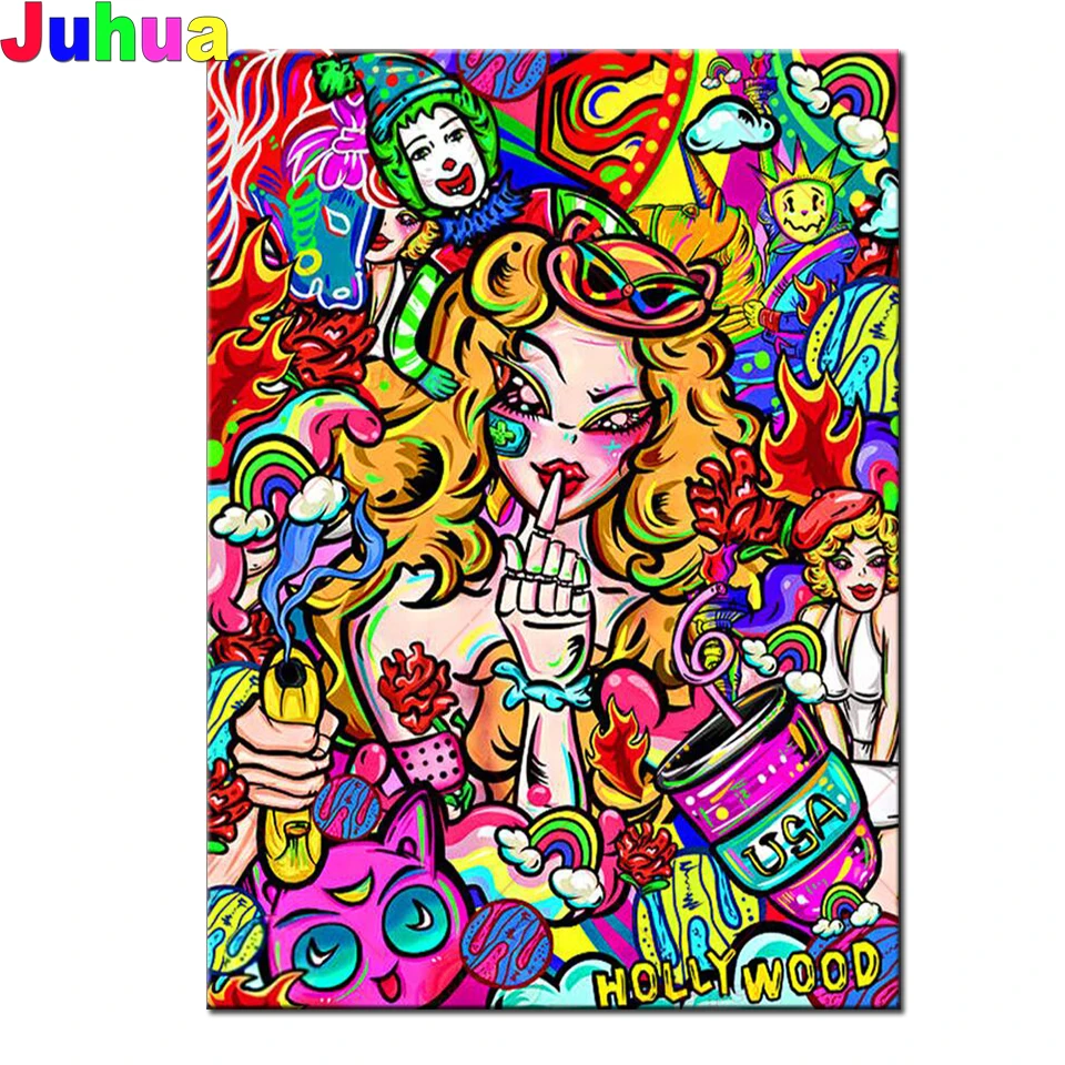 

Алмазная картина «Клоун» 5d «сделай сам», Набор для вышивки крестиком, вышивка стразами, домашний декор, мультяшная мозаика, рисунок