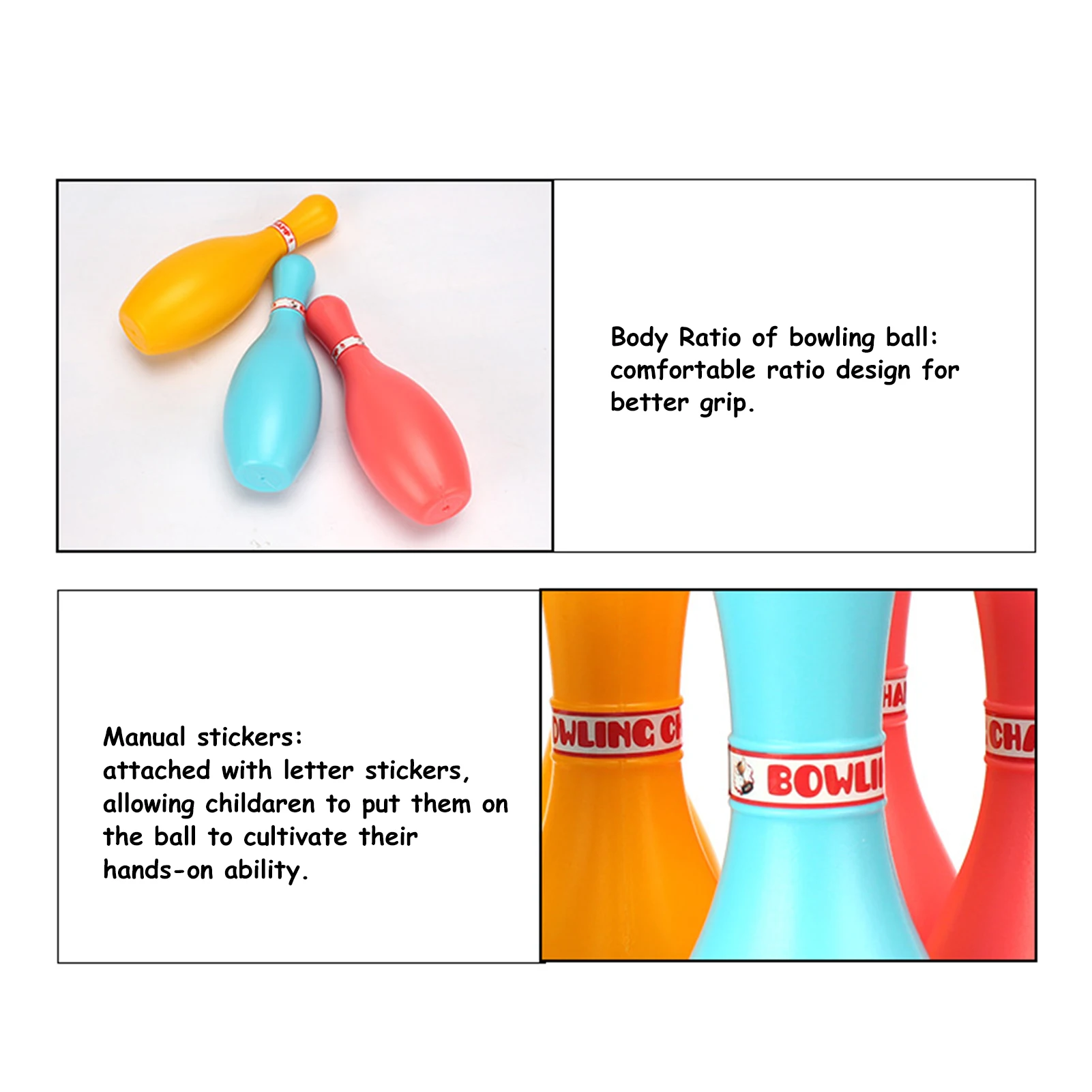10 контактов и 2 шара детский спортивный набор игрушек для боулинга красочный