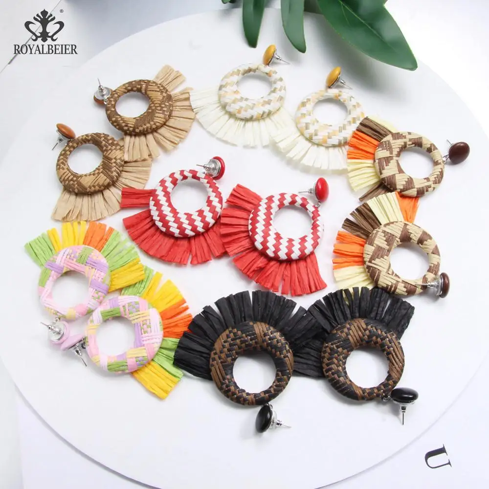 ROYALBEIER Женские Геометрические полимерные висячие серьги ручной работы красочные