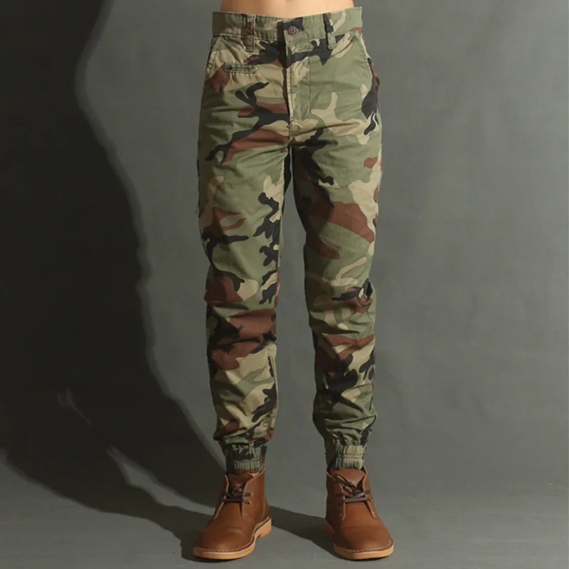 Мужские брюки карго ICPANS повседневные хлопковые камуфляжные в Военном Стиле