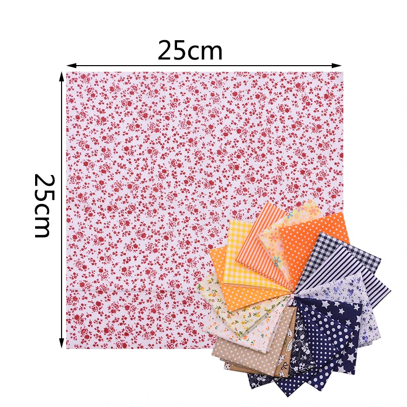 

25cm*25cm Mixed Printed Floral Cotton Fabric For Patchwork DIY Sewing Handmade Doll Needlework Cloth Wedding Decor