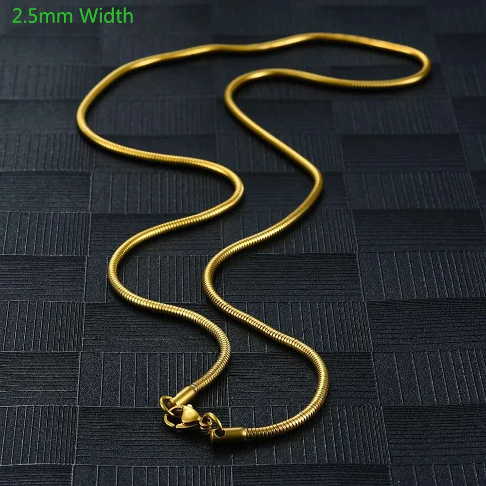 CXQNEWA нержавеющая сталь тонкая позолоченная круглая цепочка-змейка Mecklace женское