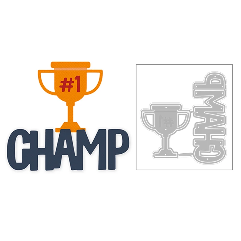 Лидер продаж 2020 новинка чемпион трофей капитал Uppercase Word CHAMP металлические