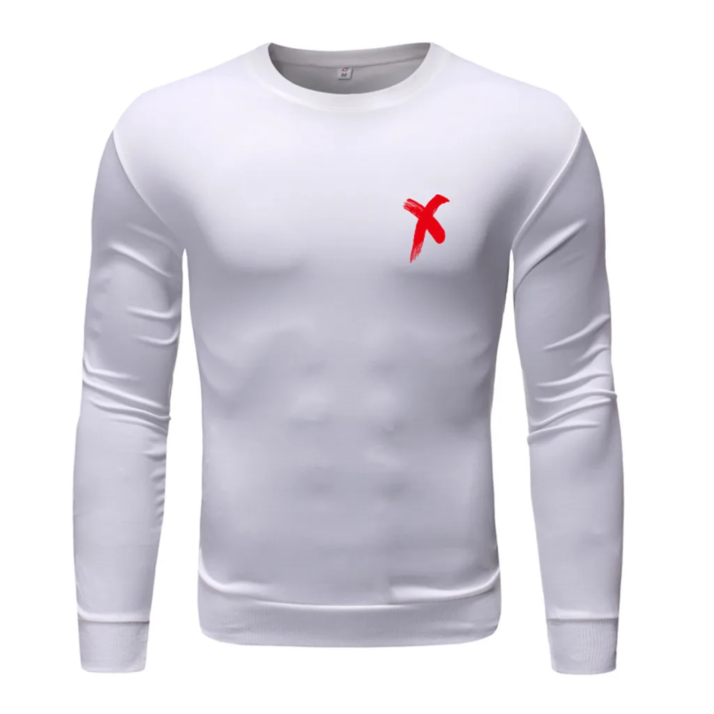 Мужской пуловер X буквенный принт в японском стиле Харадзюку толстовка с