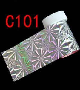 C101 233 Тип 4*100 см голографические наклейки из фольги для переноса ногтей слайдер Радужная зимняя наклейка s для маникюра Nailart украшения(2 - Color: C101