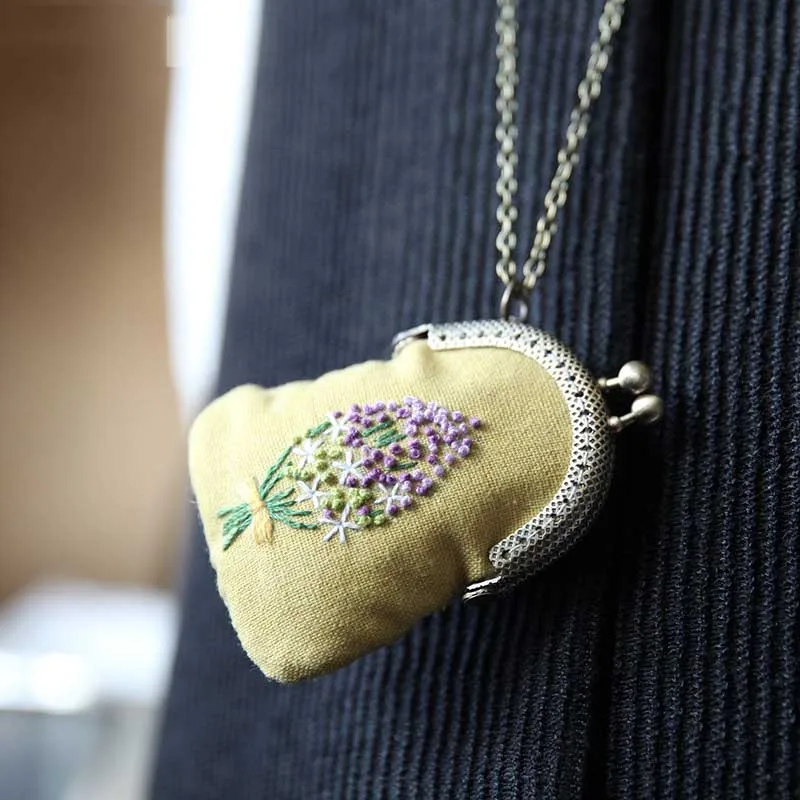 Набор для вышивки сделай сам цветочное ожерелье мини сумка брелок наборы