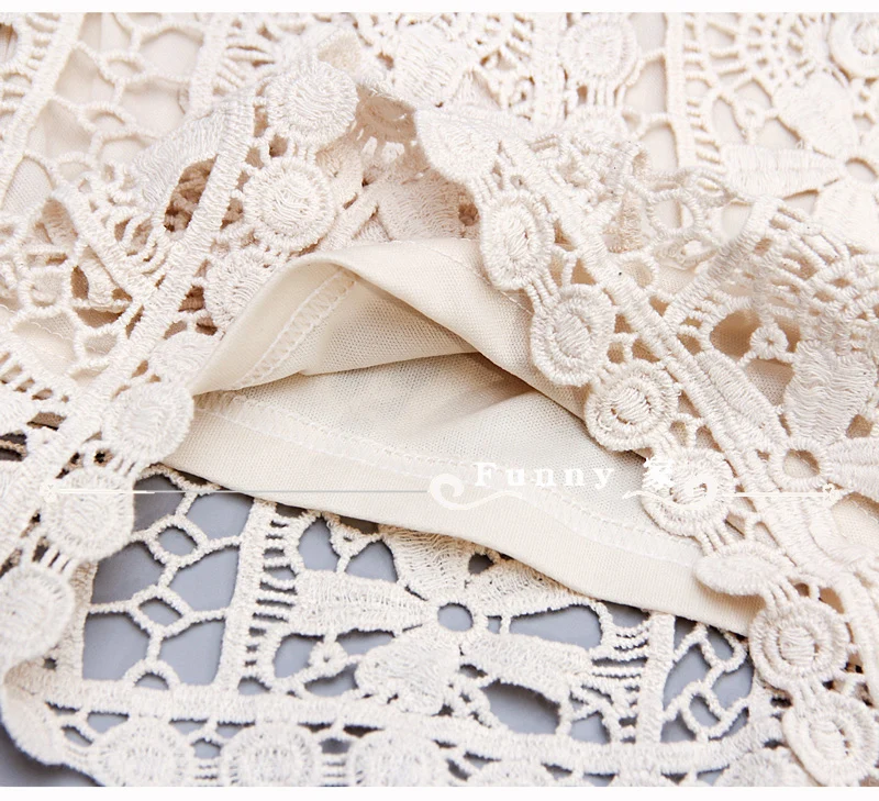 Женские пляжные шорты в богемном стиле Модные ажурные мини-шорты кружевные Белые