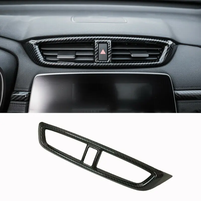 

For Honda CRV CR-V 2017-2020 Carbon Look Central Control Outlet Air Vent Moulding Cover Trim Car Accessories 1Pcs