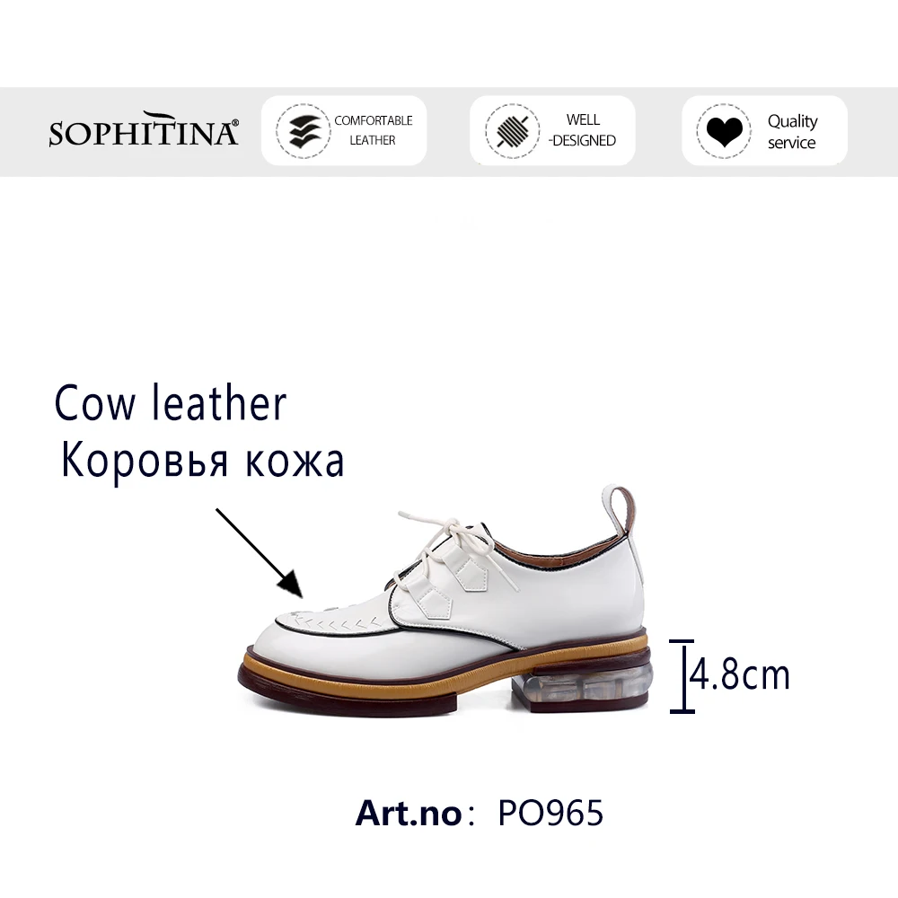 

2021 New Arrival England Style Brogue Flat Woman Casual Genuine Leather Lace Up Low Square Heel Patchwork Shoes PO965