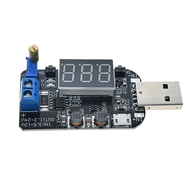 С текущим USB Micro от 5 В до 3 9 12 18 24 регулируемый модуль регулятора напряжения