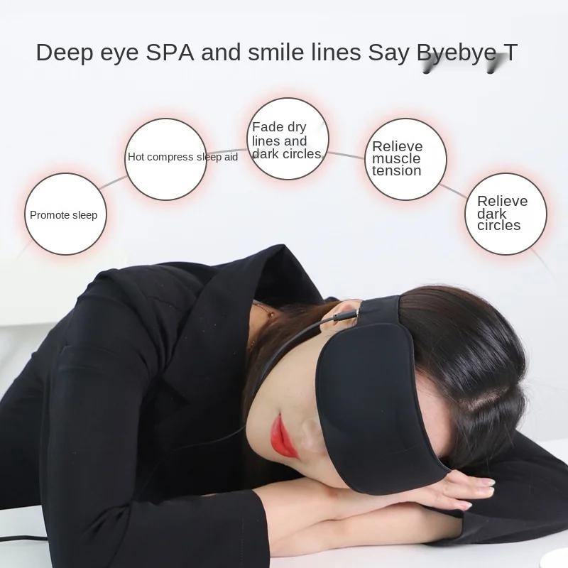 3D Three-dimensional Hot Compress Heating Eye Mask Graphene Heating Eye Mask Steam Travel Sleep Shading Breathable Eye Massager