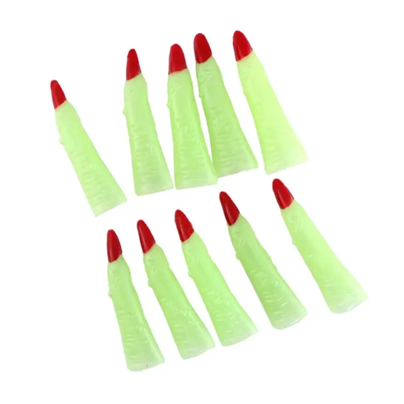 2 комплекта Хэллоуин ведьма пальцы искусственные светящиеся ногти в даре ведьмы