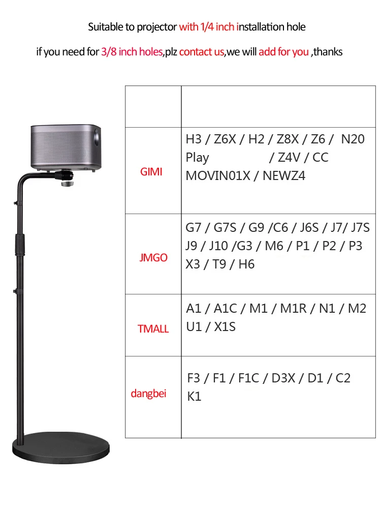 Универсальный прочный мини-проектор T6-85160 на 10 кг 85-140 см настольная подставка для