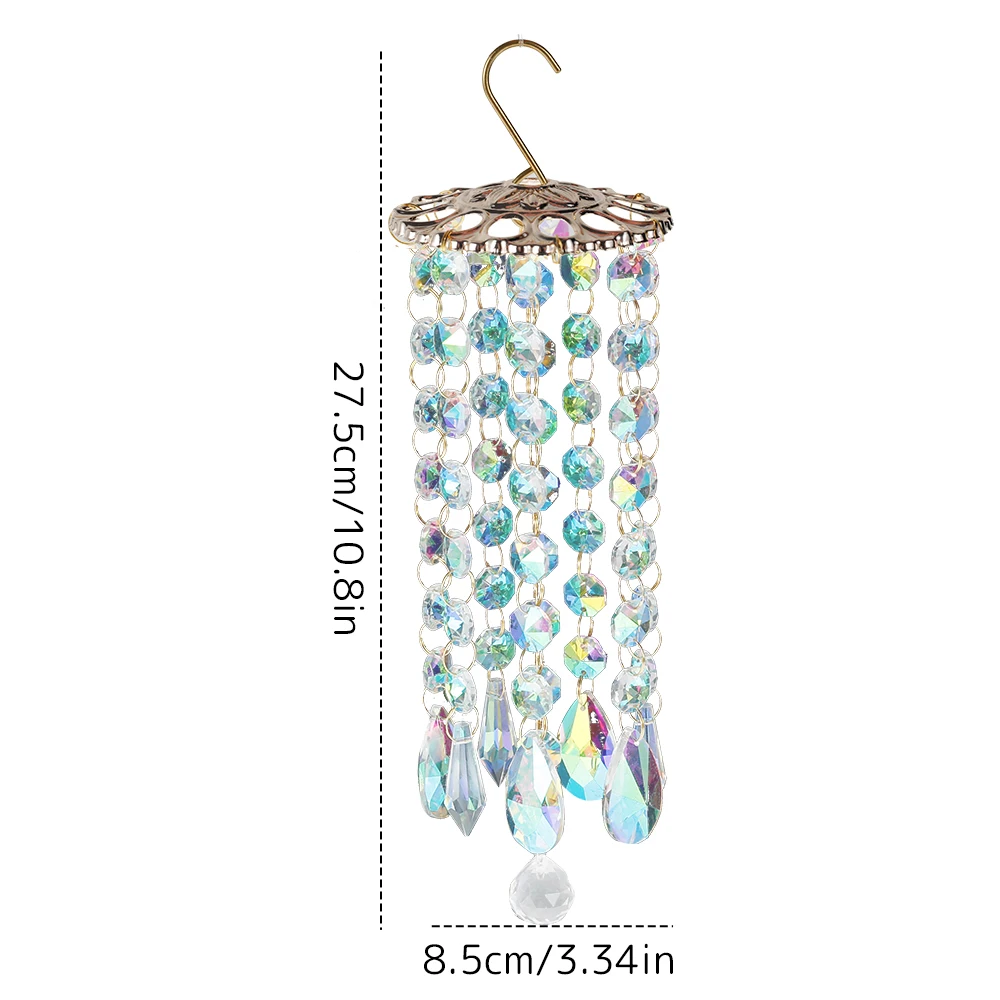 

Chandelier Wind Chimes Coating Crystal Prisms Hanging Suncatcher Rainbow Chaser Window Curtains Pendant Home Decor Gifts