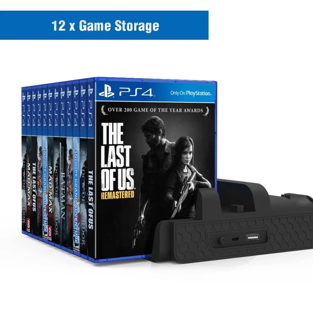 Fast Vertical Cooling Fan Charging Stand With 12 Game Card Slots for PS4 Slim / Pro Regular Controller Console | Электроника