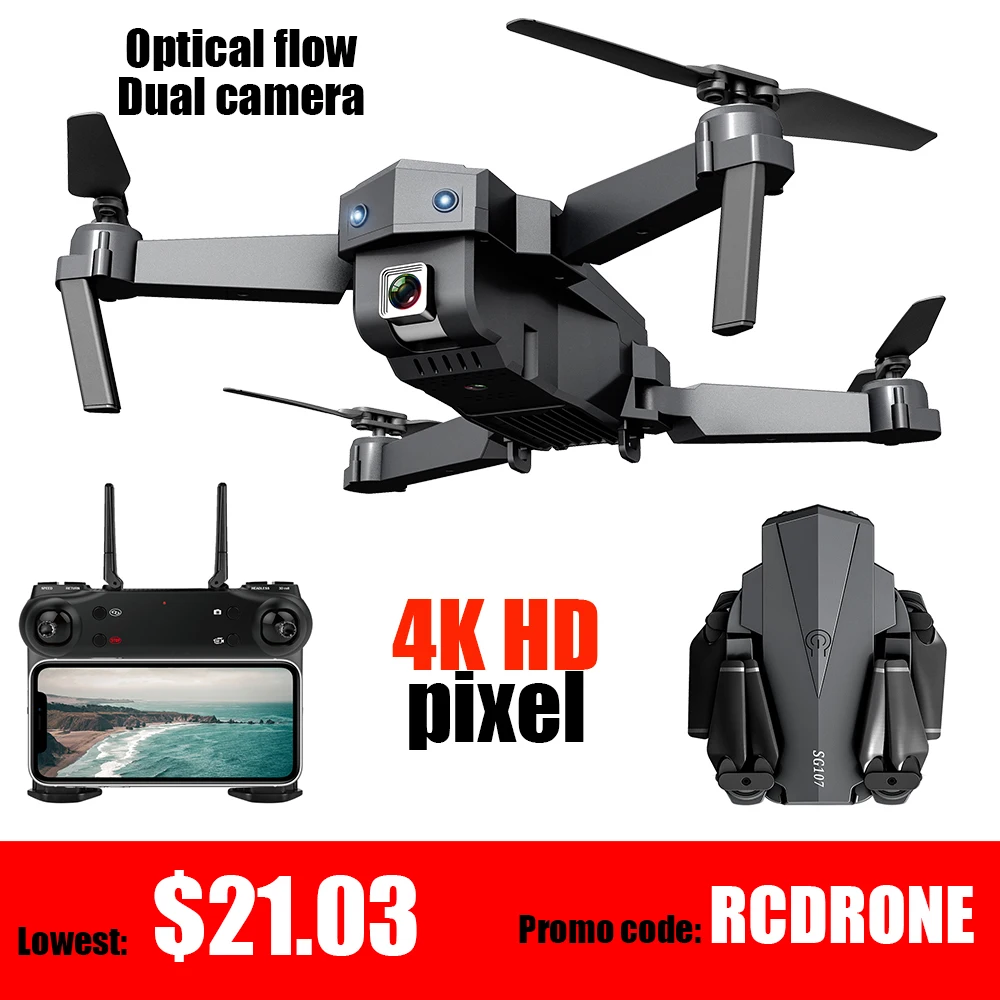 Дрон с камерой Hd 4K 2 4 ГГц Wi Fi FPV Quadrccopter селфи жест оптический поток RC мини