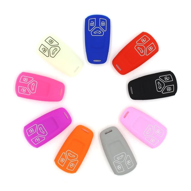 Чехол для автомобильного ключа с 3 кнопками силиконовый чехол Audi A4 A5 A6 S4 S5 B9 Q7 4M Q5 TT