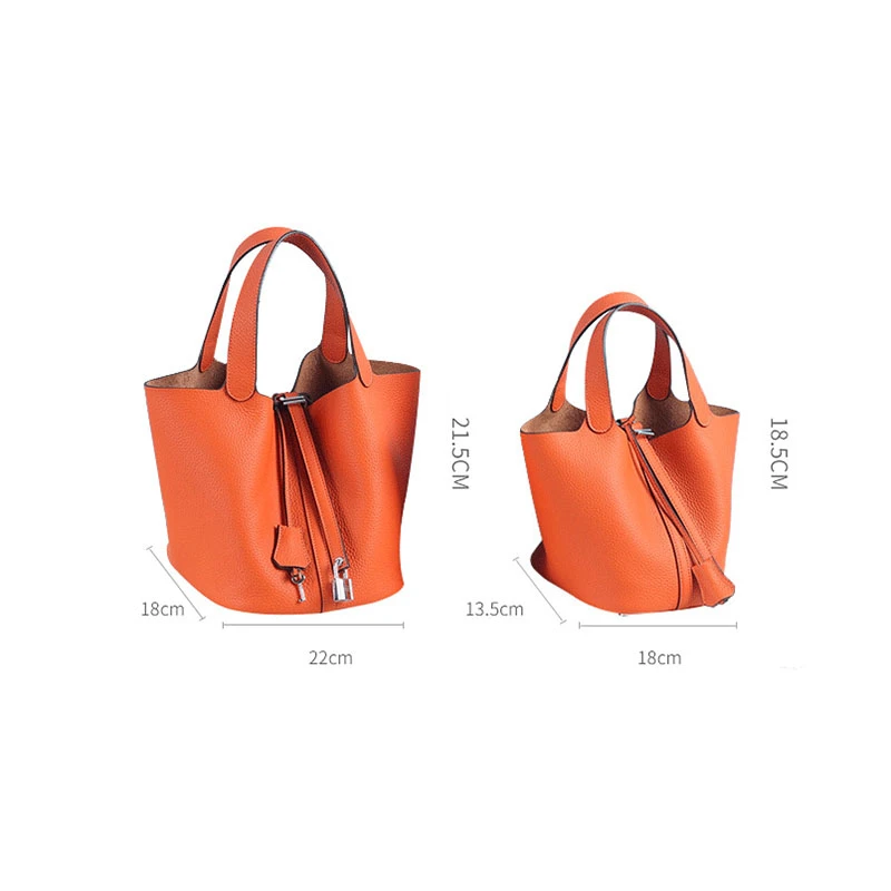Unua amo Brand Women Handbags Fashion High Capacity Basket Bag Ladies Luxury Genuine Leather Bucket Totes Hand Bags