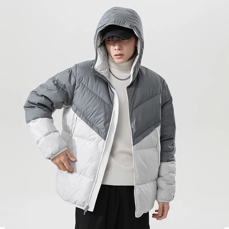 Ветровка мужская водонепроницаемая Бомбер с капюшоном приталенная в стиле