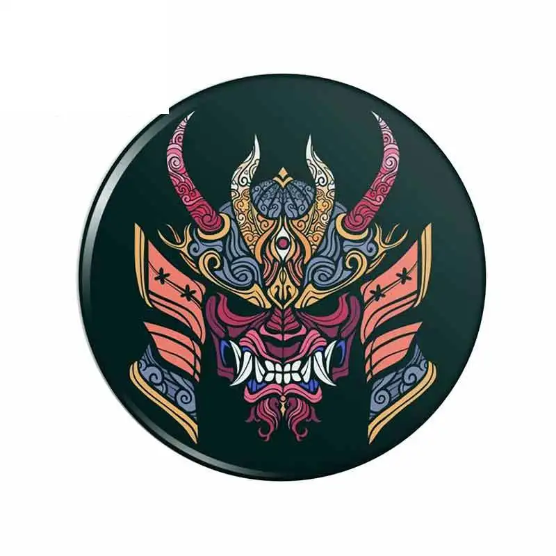 

13cm For Samurai Warrior Mask Motorcycle Car Stickers Auto Refrigerator Decal Decoration Car Accessories For JDM SUV