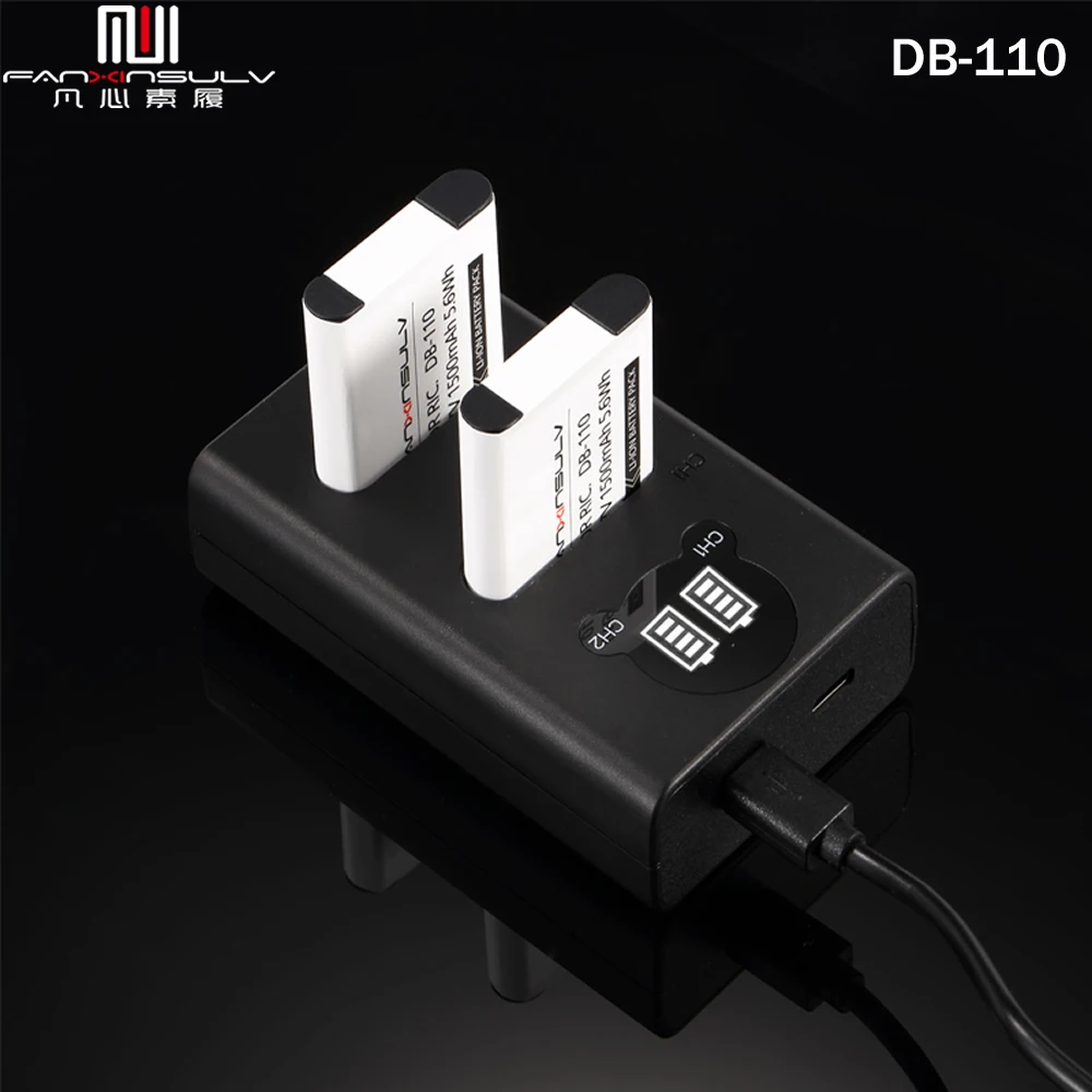 FANXINSULV 2 шт. 110 мАч DB-110 DB DB110 аккумулятор + ЖК USB двойное зарядное устройство для Ricoh GR