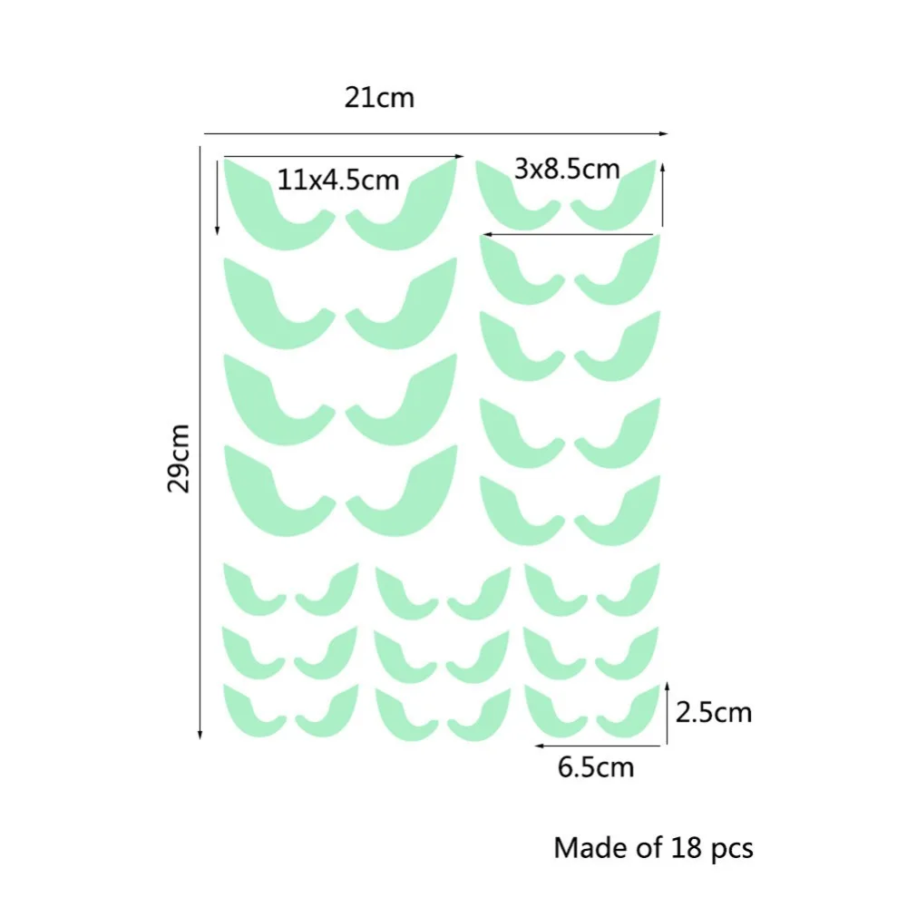 18 шт./компл. Светящиеся в темноте глаза настенные стеклянные наклейки Хэллоуин