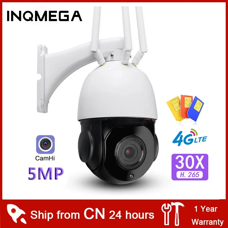 INQMEGA 30X оптический зум 5MP FHD IP камера WiFi 4GSIMCard LTE наружная сферическая 360 градусов Onvif