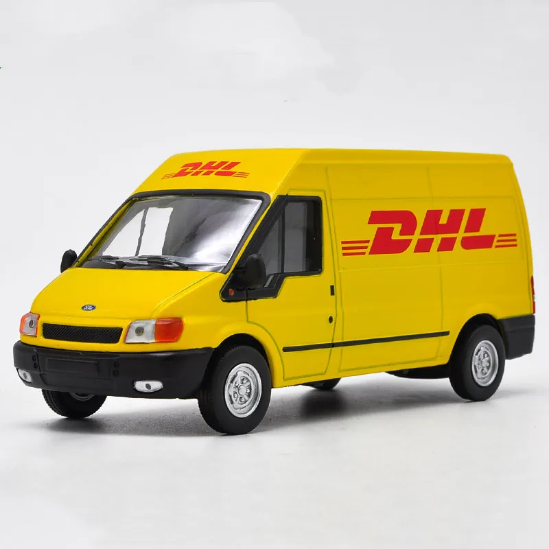 

1/32 оригинальная модель автомобиля Ford Transit DHL Carrier из сплава, Коллекционная модель, украшение, праздничный подарок, детская игрушка