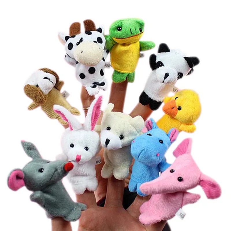 

10pc Parent-child Interaction Family Animal Finger Puppets Plush Finger Dolls Hand Puppets Early Education Toys Kids Gift Xmas