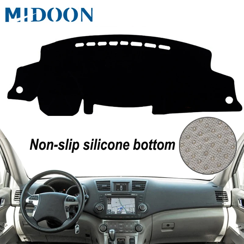 MIDOON для Toyota Highlander Kluger 2007-2013 автомобильный Стайлинг Чехлы для приборной панели коврик для приборной панели Защита от Солнца Крышка для приборной панели 2008 2010 2