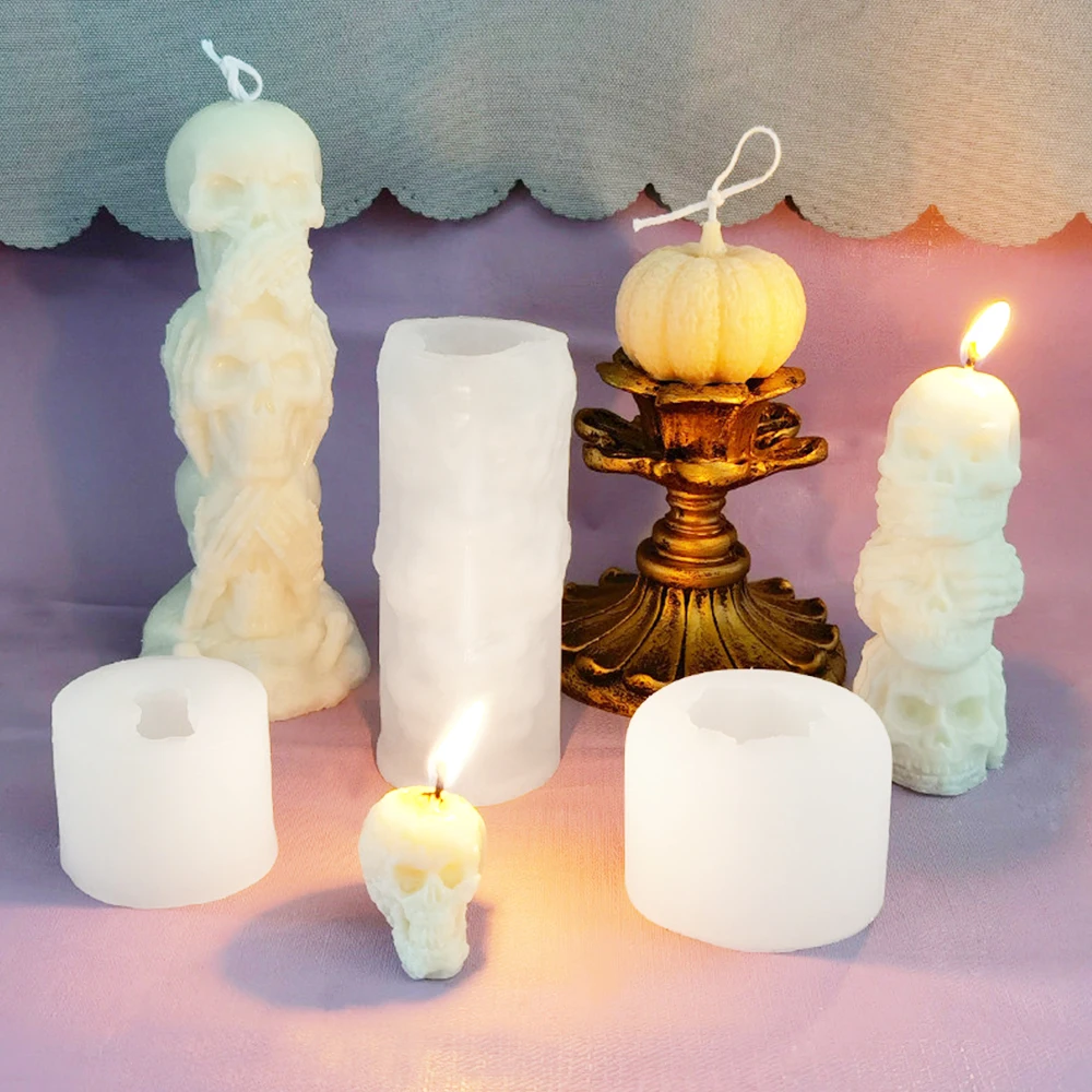 Силиконовая форма в виде черепа на Хэллоуин сделай сам для свечей шоколада