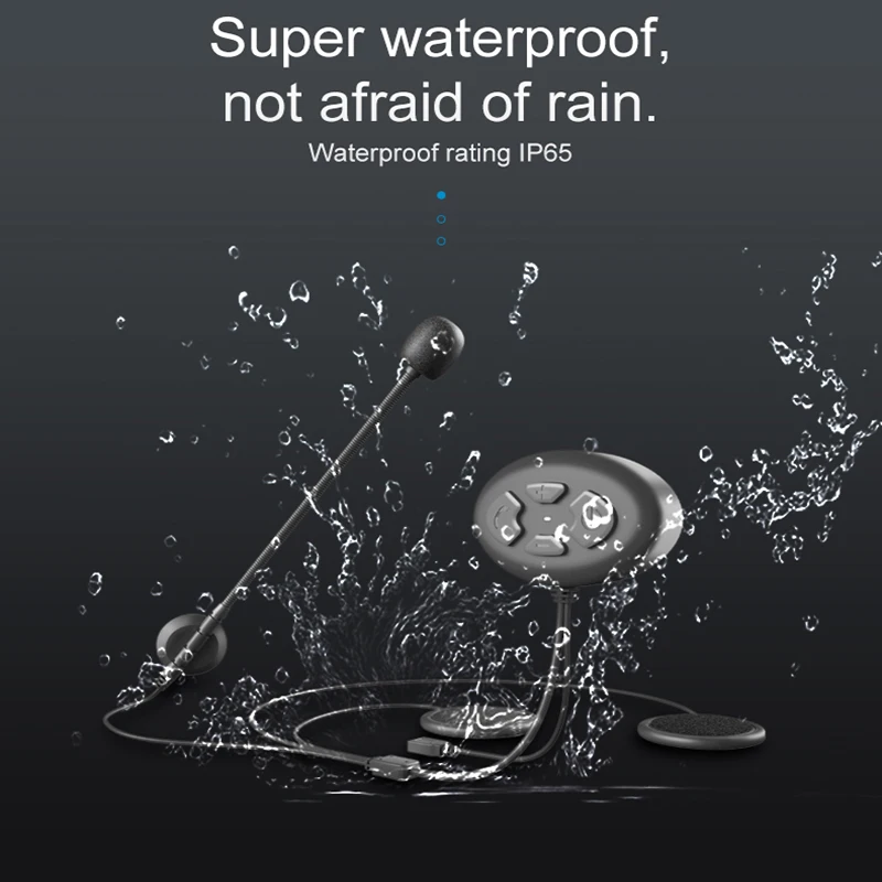 

Bluetooth 5.0 Motorcycle Helmet Earphone USB Rechargeable With Mic Stereo music Hands Free Calls Headset Waterproof headphone