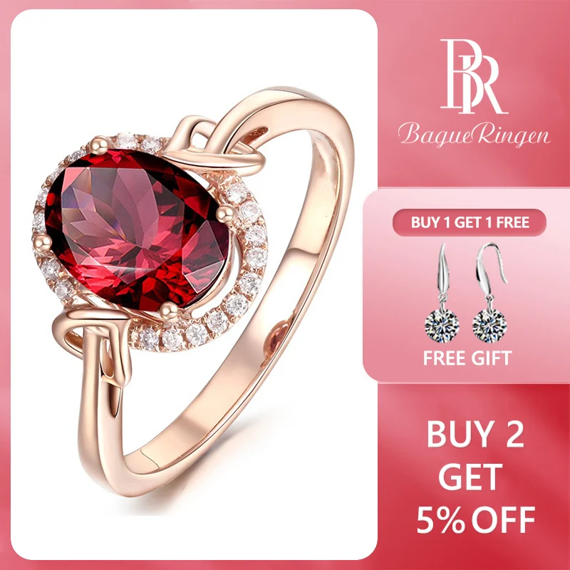 

Bague Ringen Rose Gold Color Red Cubic Zirconia Rings for Women Wedding Party Fashion Jewelry Ring Wholesale Gifts Accessories