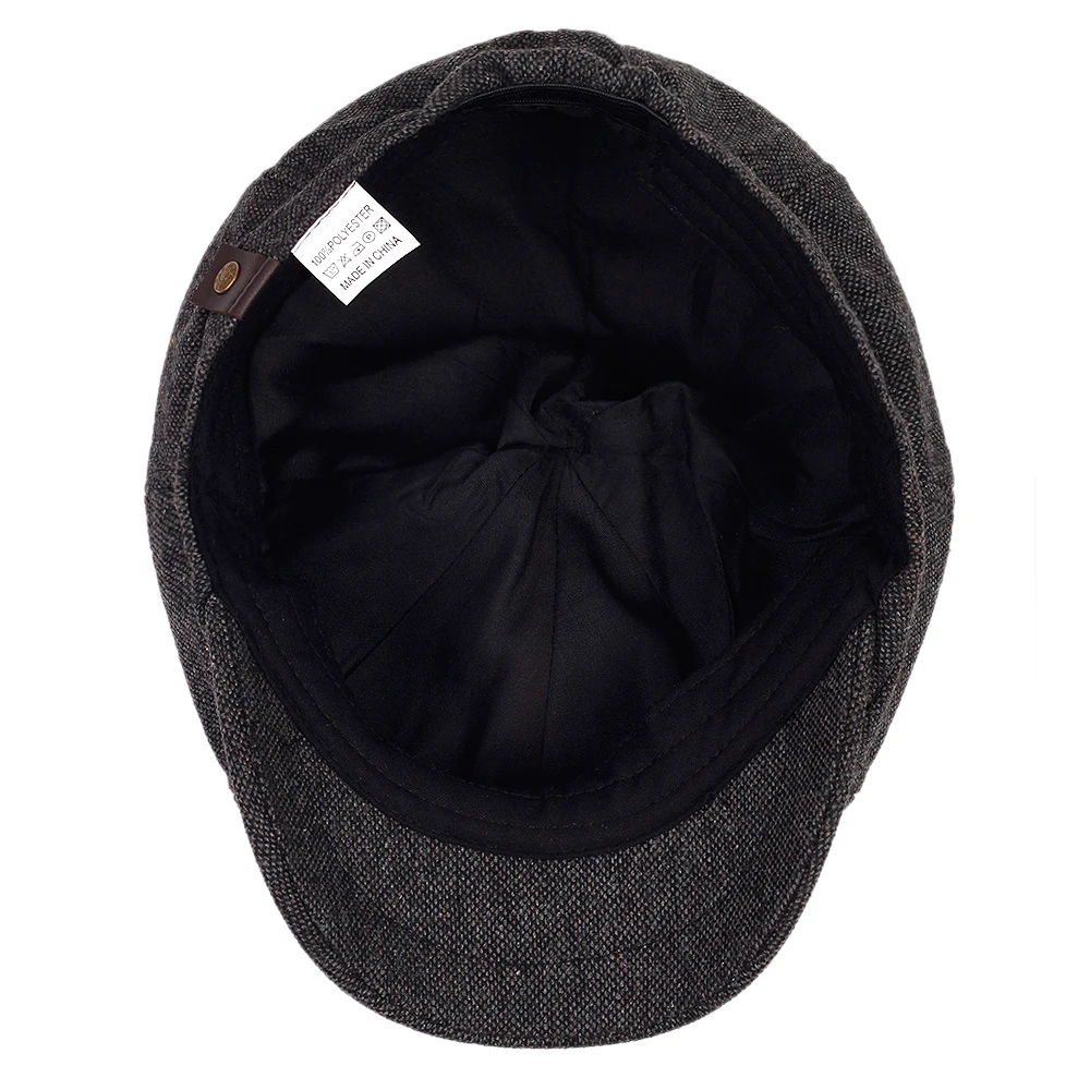 Мужская шляпа газетчика осенняя винтажная восьмиугольная кепка в елочку