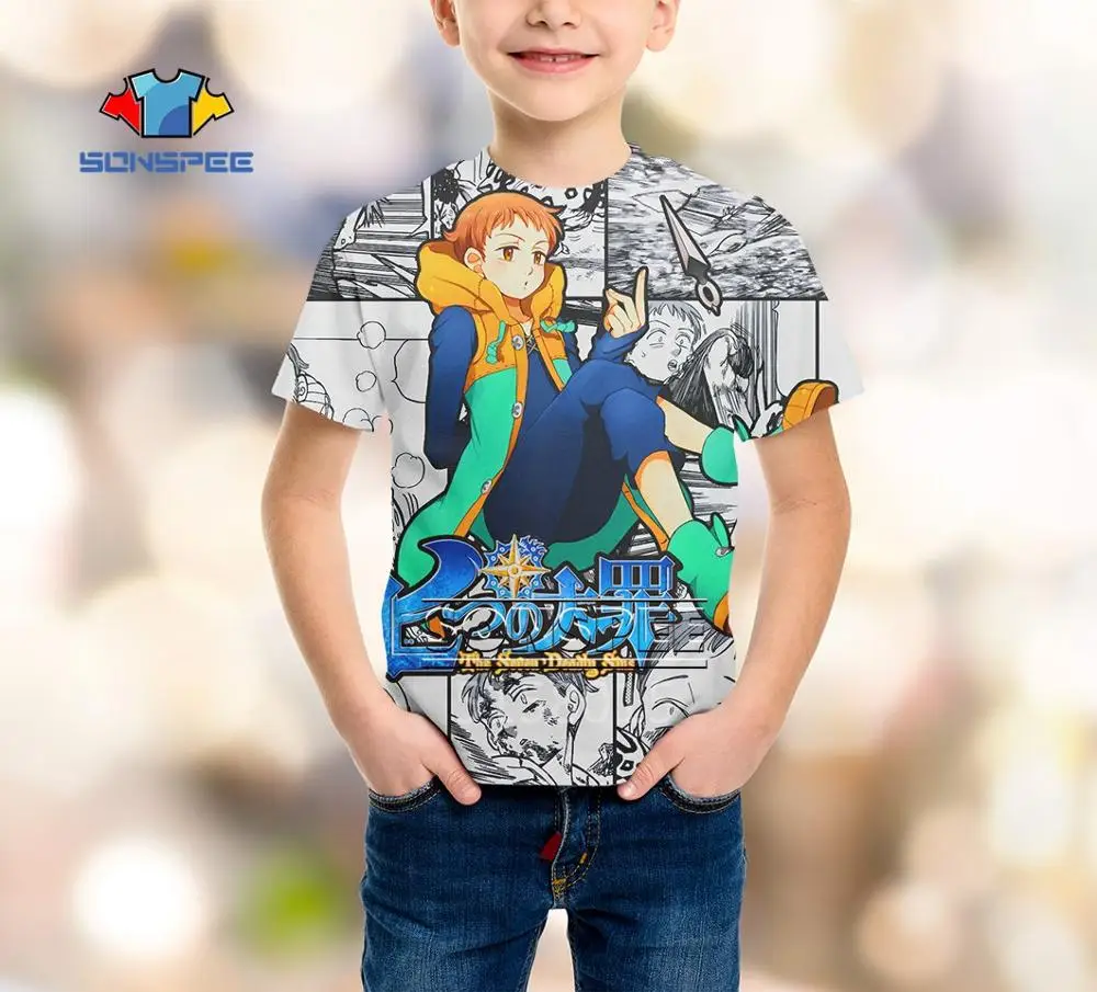 SONSPEE The Seven Deadly Sins/одежда с 3D принтом для мальчиков и девочек-подростков футболка