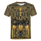Футболка унисекс с 3D-принтом древнего египетского искусства, Модный популярный Повседневный Топ с коротким рукавом в стиле древнего Египта, Классическая уличная одежда, черный цвет