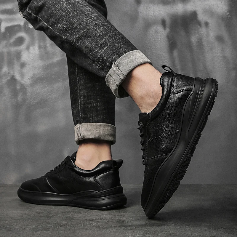 

Men's Shoes Men Leisure All-Matching Board Casual Shoes Men Sneakers Shoes breathable Fashion Leather flats Casual Men Shoes