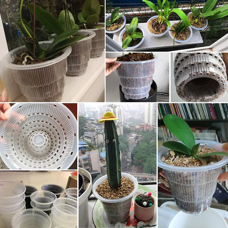 

Hot sale Clear Plastic Orchid Pots with Holes Hollow Breathable for Gardening Garden Home Dropshipping