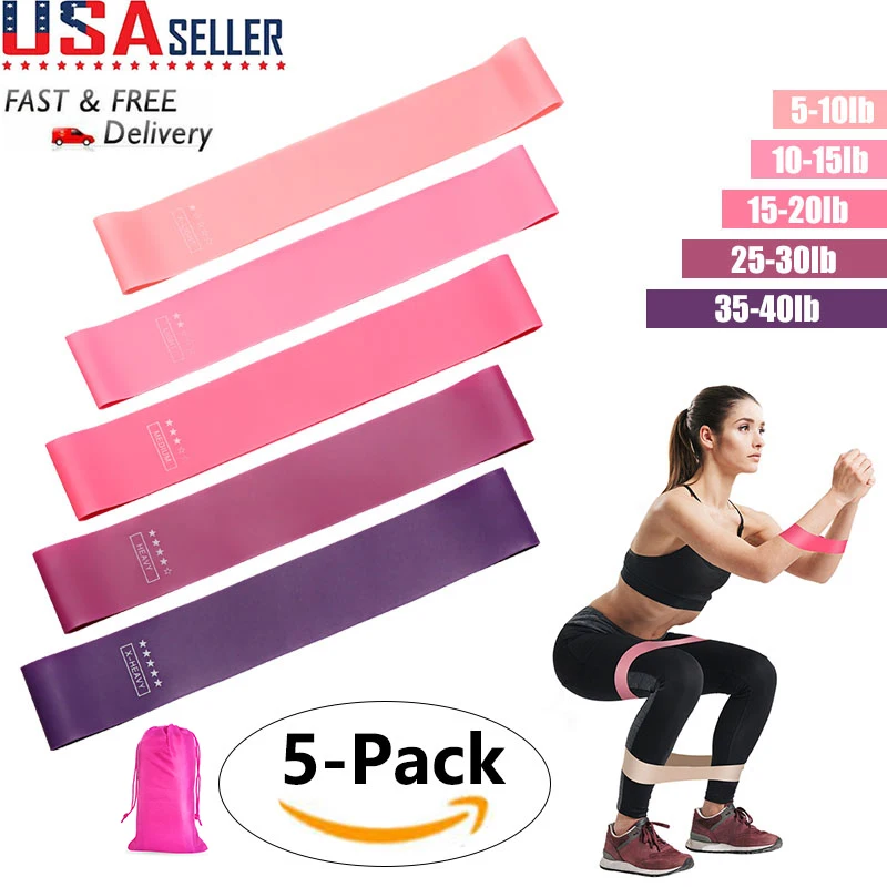 Эластичные ленты 5 уровней для фитнеса Резиновая лента йоги тренировок