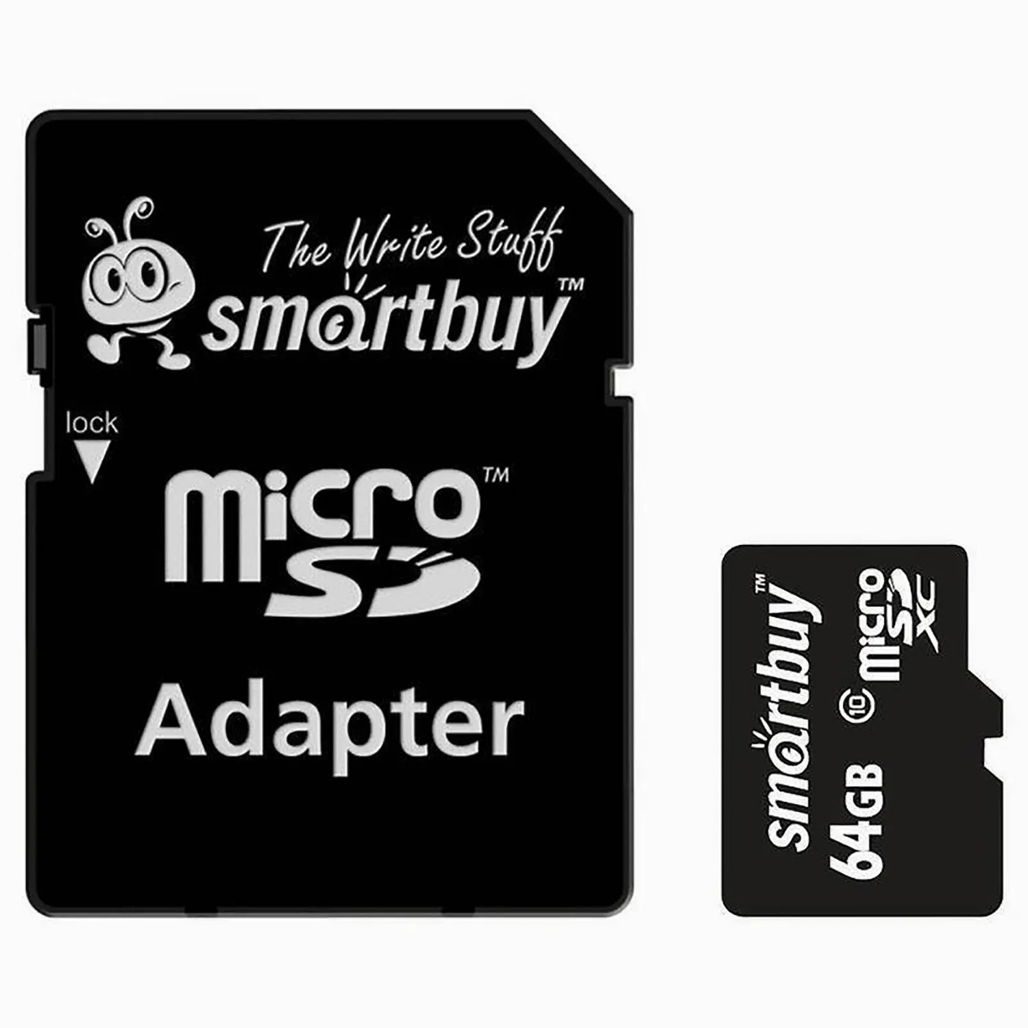 Карта флэш-памяти MicroSD 64 Гб Smart Buy +SD адаптер (class 10) LE | Компьютеры и офис