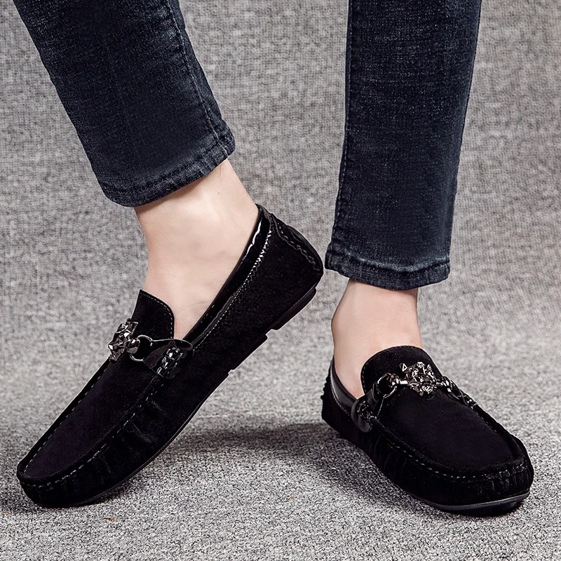 

Spring/Autumn Lazy Shoes For Men Black Red Mens Driving Shoes Luxury Brand Loafers Shoes Men Big Size 47 48 Mens Casual Shoes