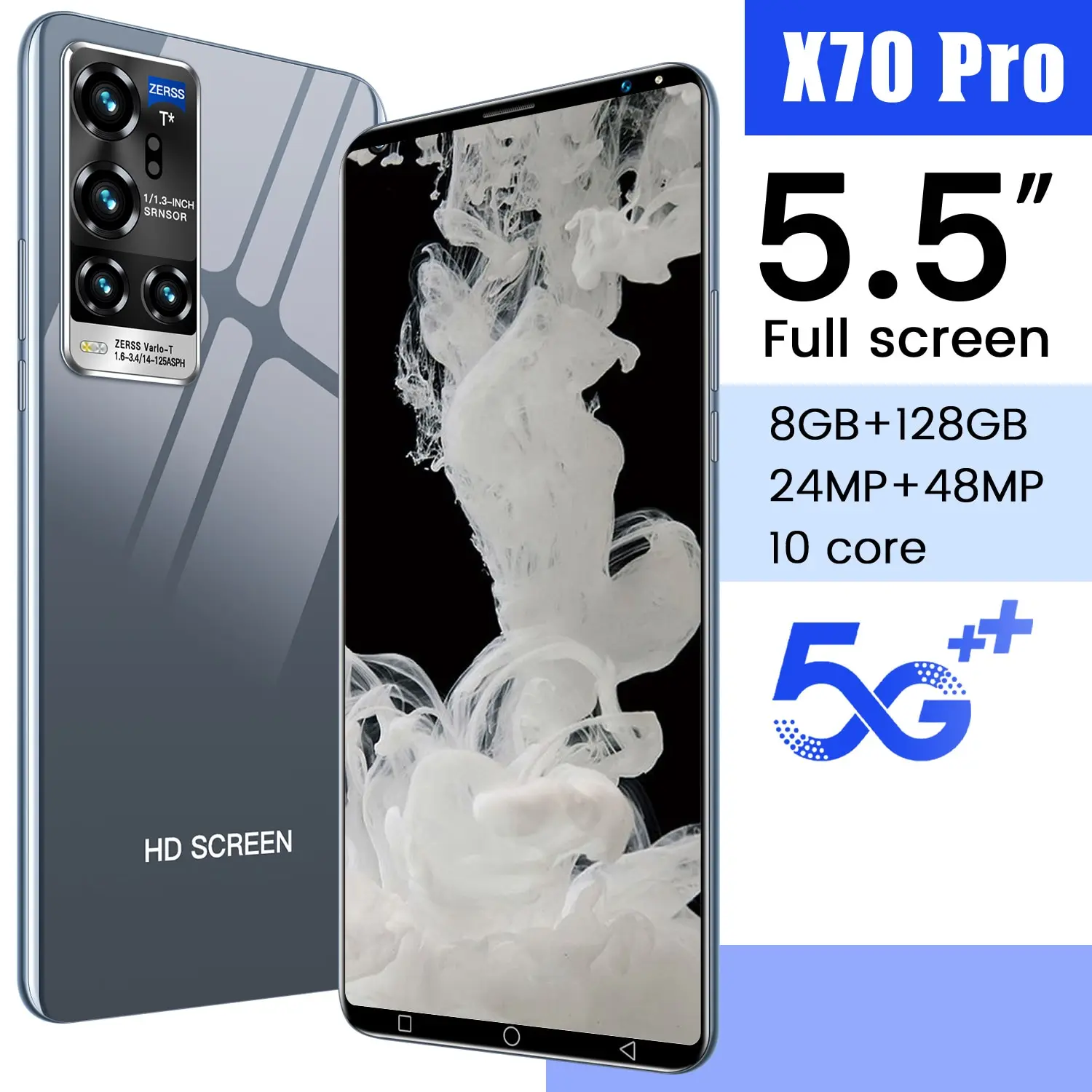 

X70 Pro Fingerprint Id 8+128gb Mini Smart Phone Mtk6595 Global Version 5.5 Inch Andriod 10.0 Double Sim + Micro Sd Cell Phones