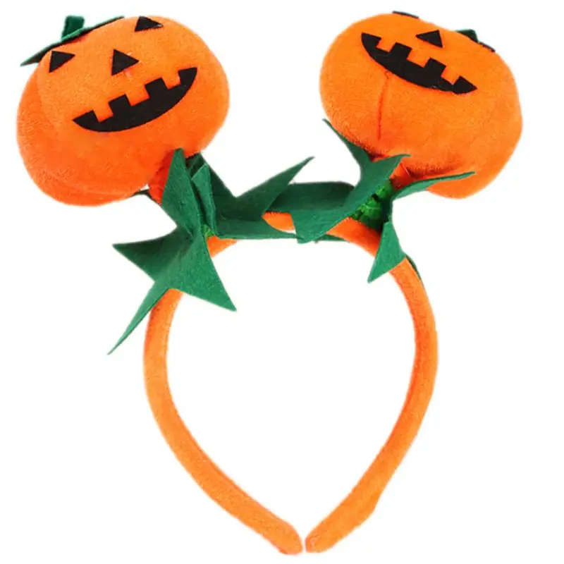 Adult Children Cute 3D Shaking Pumpkin Headband Velvet Cloth Kids Halloween Costume Decorative Hair Hoop Trick Treat Party Props |