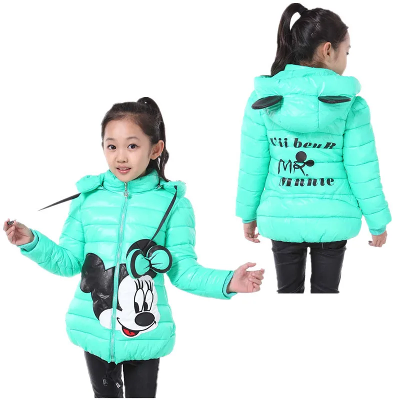 Kids Clothes Girls Jacket Autumn Winter Warm Hooded Jackets For Girl Fashion Coats Cartoon High Quality Down Outerwear | Детская одежда