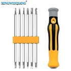 6hl1 набор безопасных магнитных отверток с защитой от взлома, сверла с шестигранной головкой и звездообразным шлицем, ручные инструменты с плоской головкой