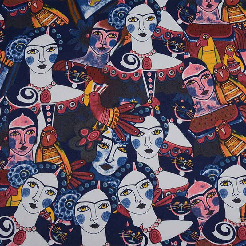 Новая парусиновая ткань с рисунком для сумки Красивая индийская Женская принтом