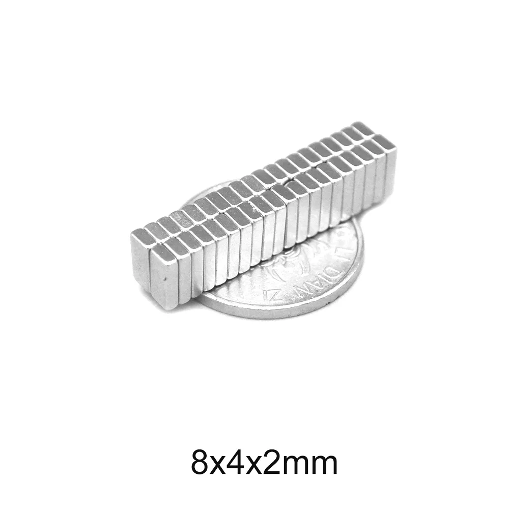 Неодимовый Постоянный магнит 8X4x2 мм 20 ~ 800 шт. 8x4X4 постоянный неодимовый сильный 8x4x2
