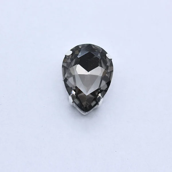 black diamond Все размеры каплевидные пришитые Хрустальные стеклянные каменные Стразы для шитья Серебряная основа Кнопка Ремесло обувь сумки головные уборы одежда аксессуары - Цвет: black diamond