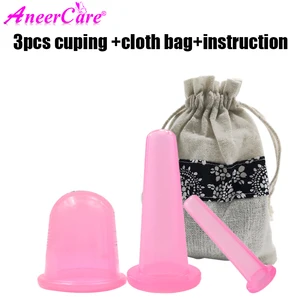 Набор силиконовых банок для массажа лица, шеи, спины, глаз, антицеллюлитный массажер на присоске, 3 шт.