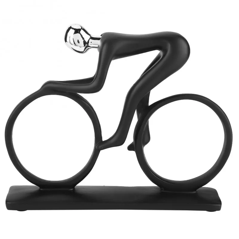 

Bicycle Rider Statue Abstract Modern Simple Craft Resin Sport Champion Cyclist Sculpture Office Living Room Decora